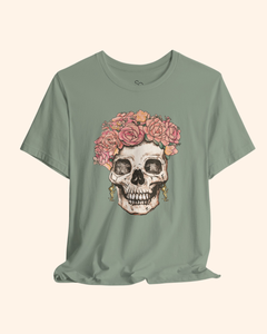Flower Girl Floral Skull Graphic T-Shirt unisex t-shirt product image 12