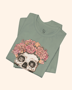 Flower Girl Floral Skull Graphic T-Shirt unisex t-shirt product image 13