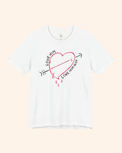 Love Him, Love Him Not Heart Graphic T-Shirt unisex t-shirt product image 5