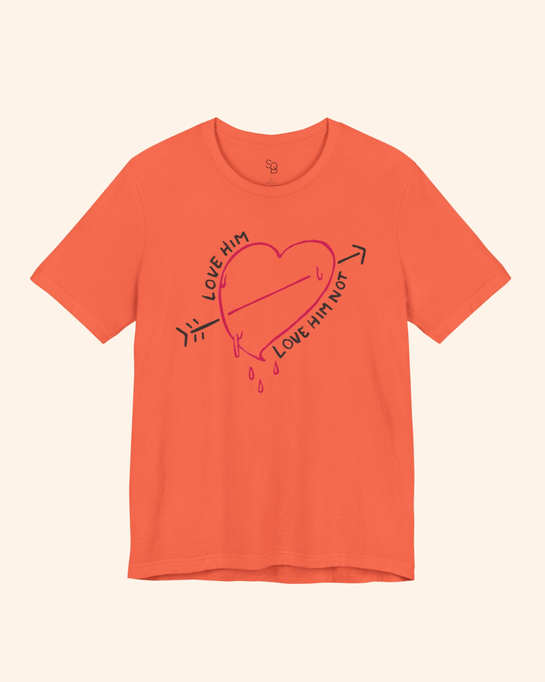Love Him, Love Him Not Heart Graphic T-Shirt unisex t-shirt product image 2