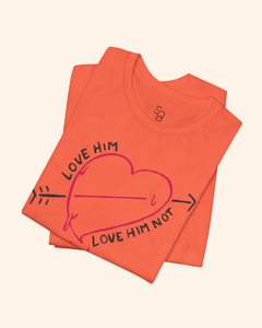 Love Him, Love Him Not Heart Graphic T-Shirt unisex t-shirt product image 8