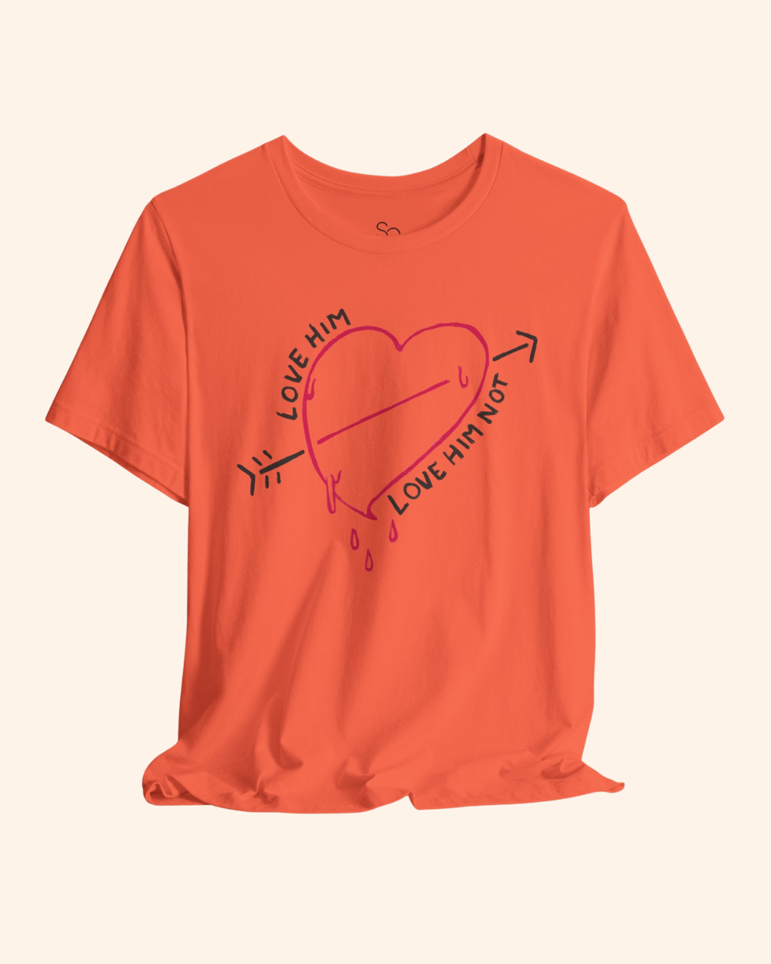 Love Him, Love Him Not Heart Graphic T-Shirt unisex t-shirt product image 9