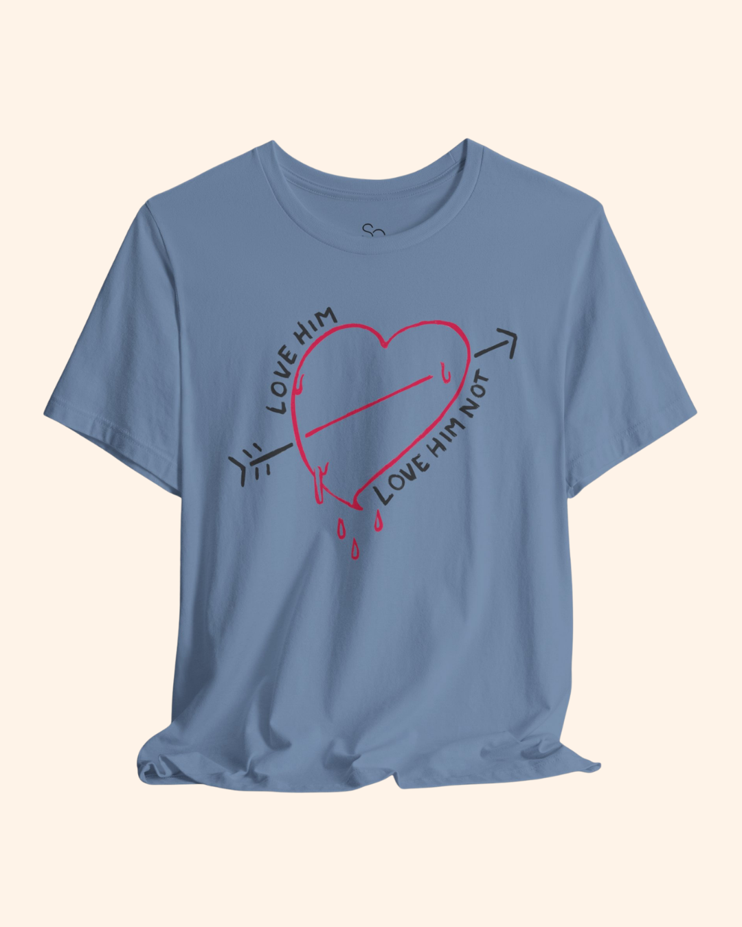 Love Him, Love Him Not Heart Graphic T-Shirt unisex t-shirt product image 10