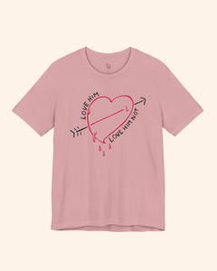 Love Him, Love Him Not Heart Graphic T-Shirt unisex t-shirt product image 12