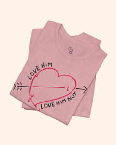 Love Him, Love Him Not Heart Graphic T-Shirt unisex t-shirt product image 13