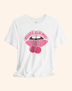 Girl Gang Cherry Lips Graphic T-Shirt unisex t-shirt product image 7