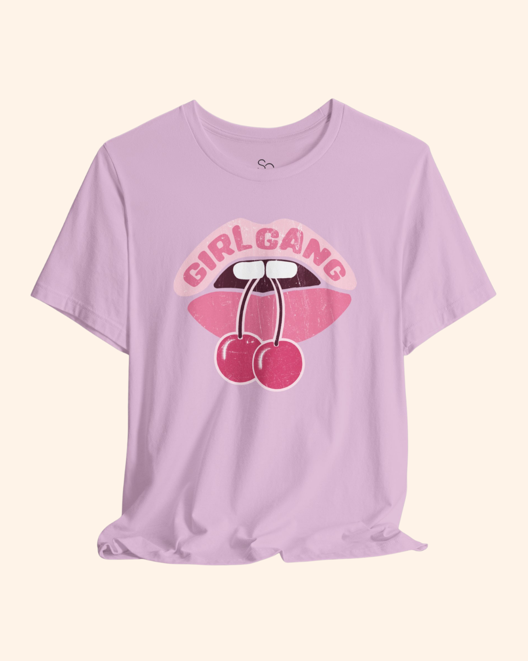 Girl Gang Cherry Lips Graphic T-Shirt unisex t-shirt product image 12