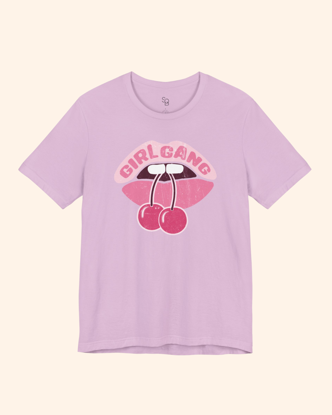 Girl Gang Cherry Lips Graphic T-Shirt unisex t-shirt product image 13
