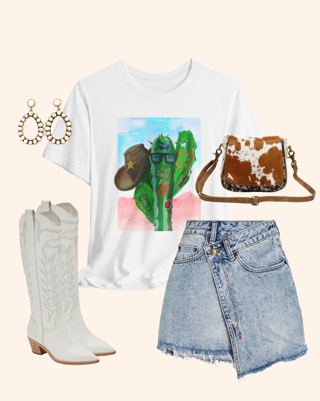 Ranch Life Cactus Graphic T-Shirt unisex t-shirt product image 1