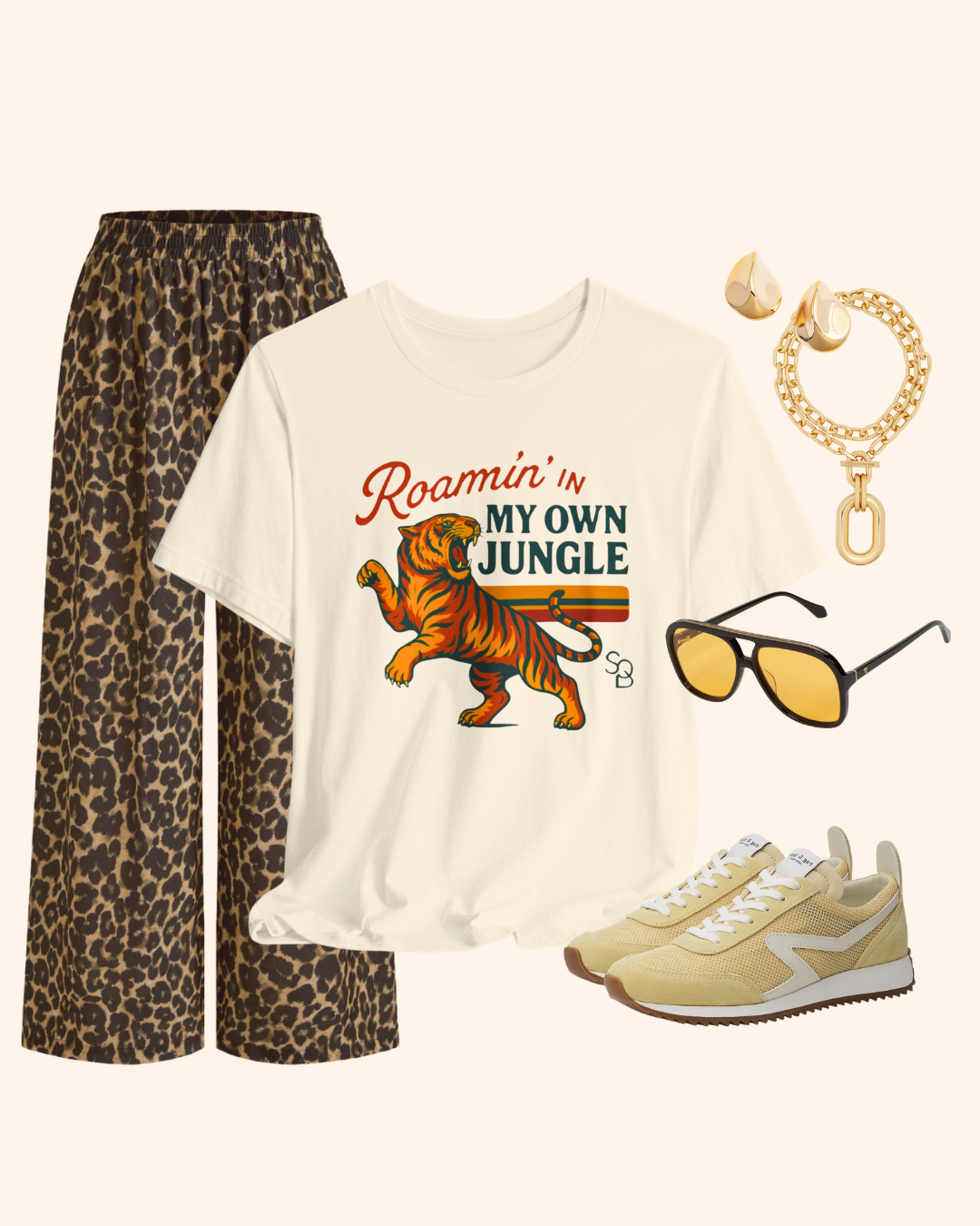 Roamin' in My Own Jungle Tiger Graphic T-Shirt unisex t-shirt product image 2