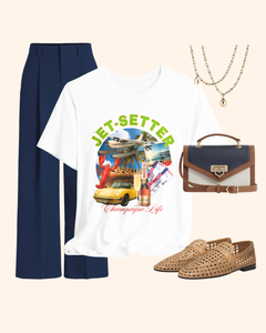 Jet-Setter Champagne Graphic T-Shirt unisex t-shirt product image 1