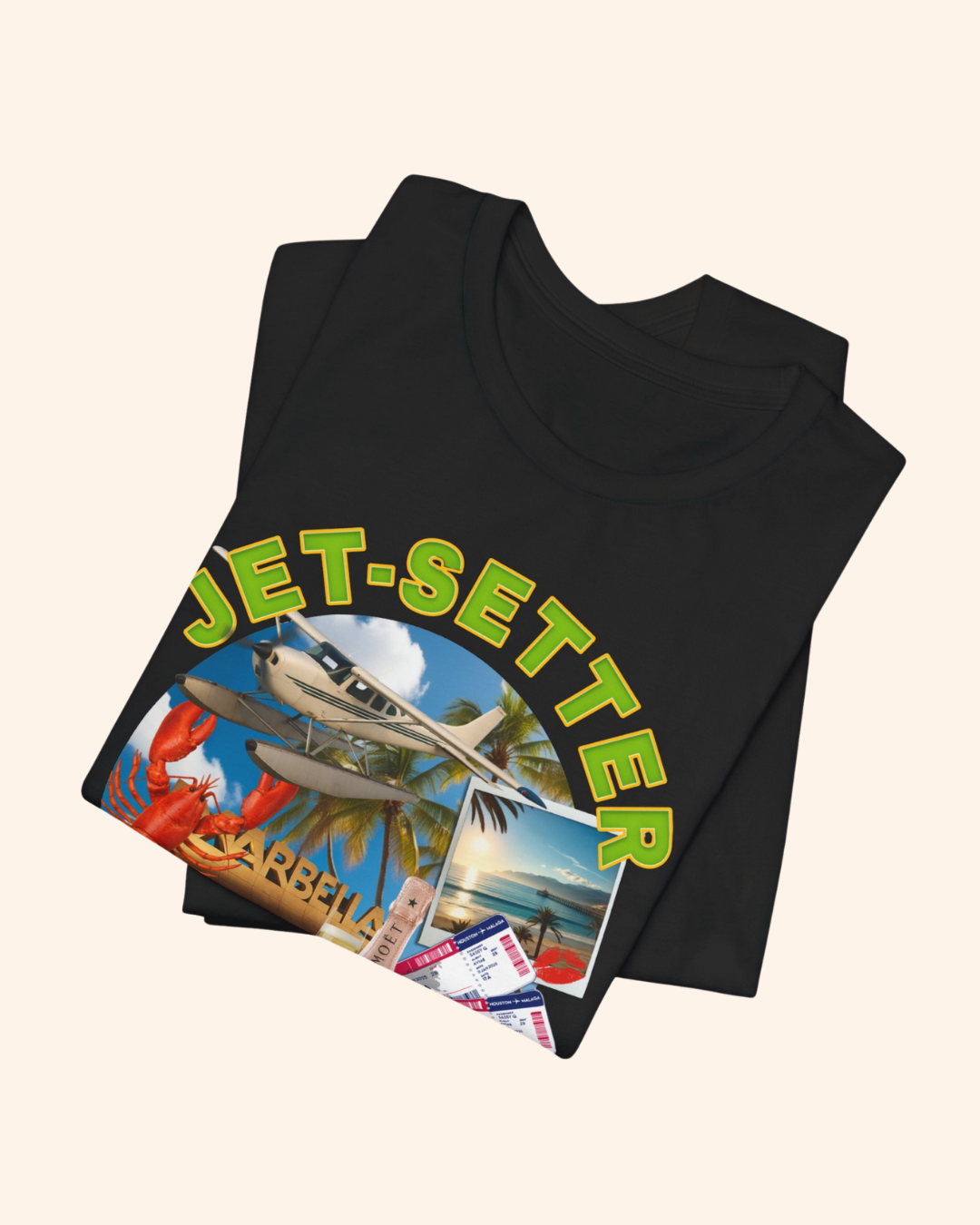 Jet-Setter Champagne Graphic T-Shirt unisex t-shirt product image 8