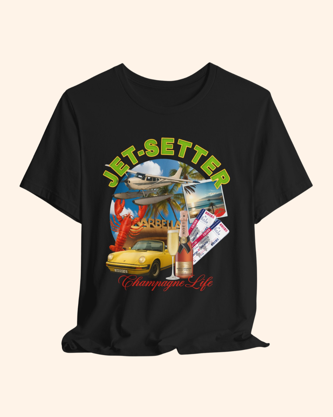 Jet-Setter Champagne Graphic T-Shirt unisex t-shirt product image 9