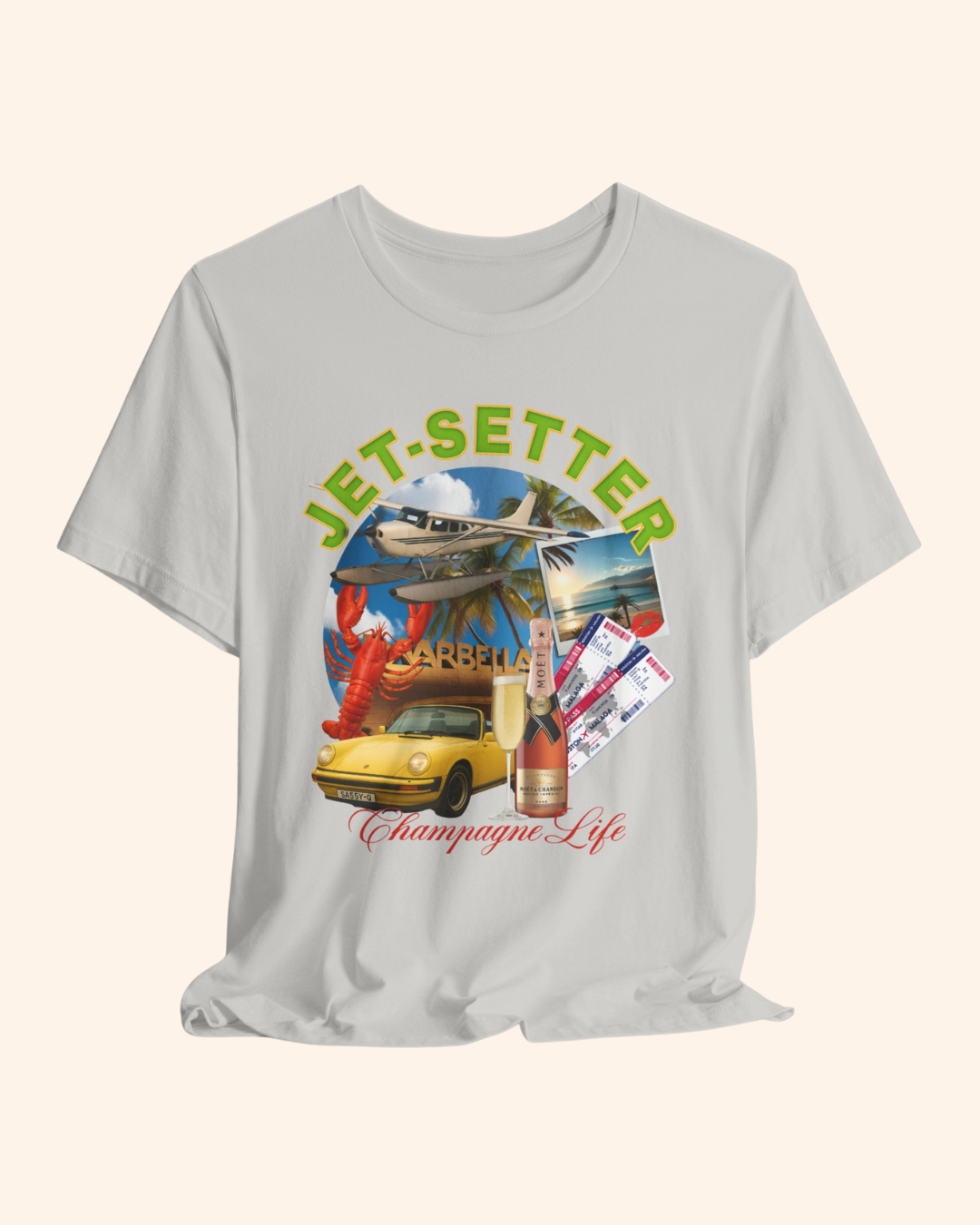 Jet-Setter Champagne Graphic T-Shirt unisex t-shirt product image 3