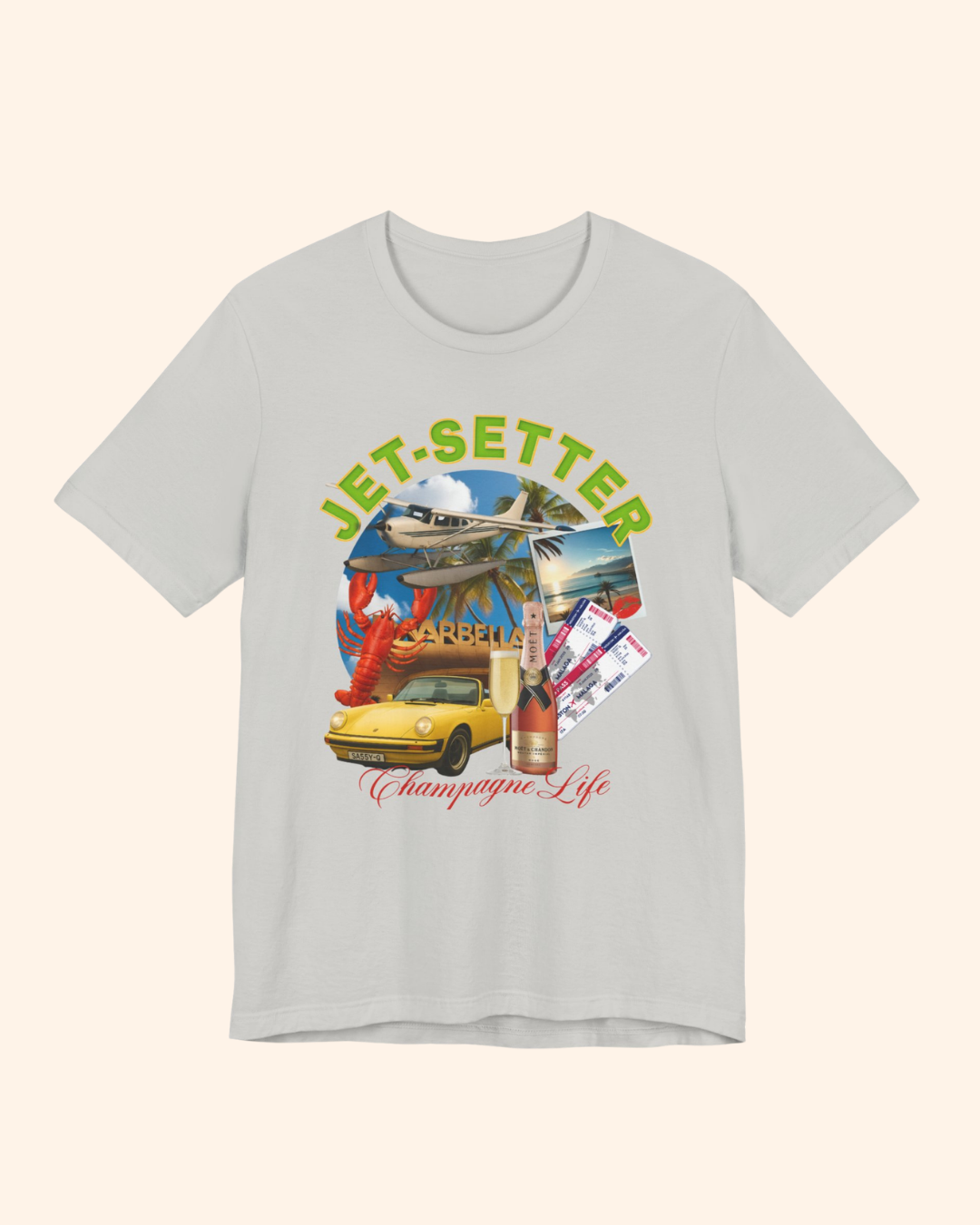Jet-Setter Champagne Graphic T-Shirt unisex t-shirt product image 11