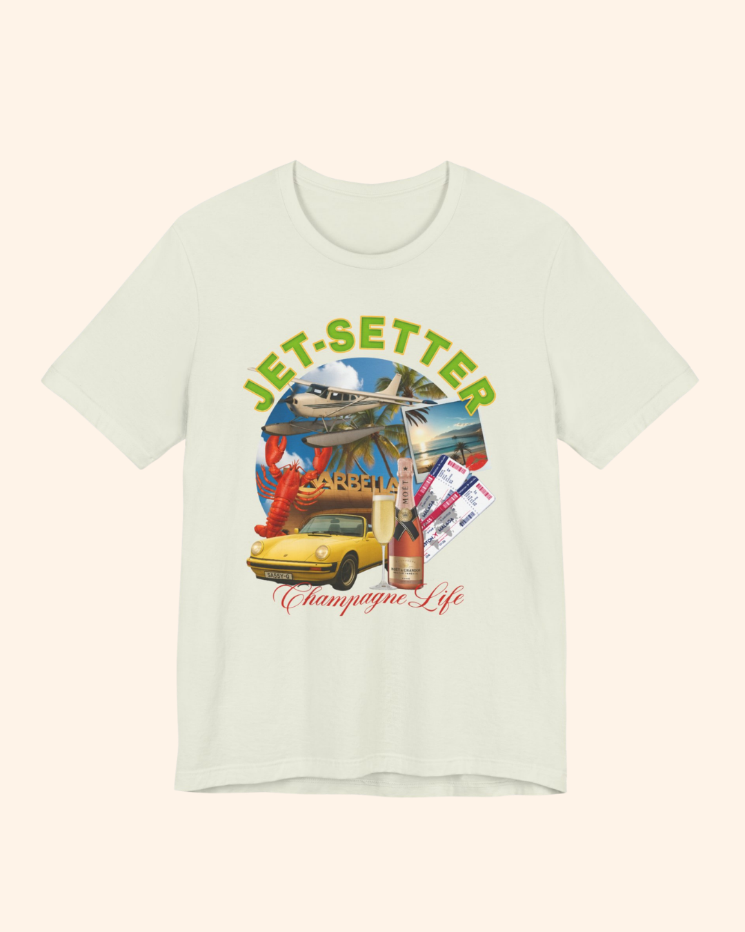 Jet-Setter Champagne Graphic T-Shirt unisex t-shirt product image 4