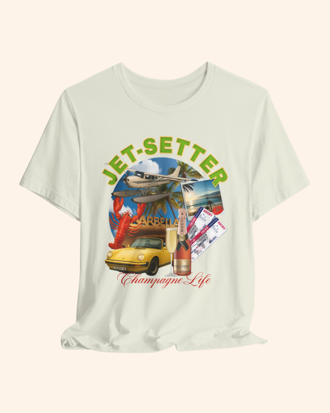 Jet-Setter Champagne Graphic T-Shirt unisex t-shirt product image 12