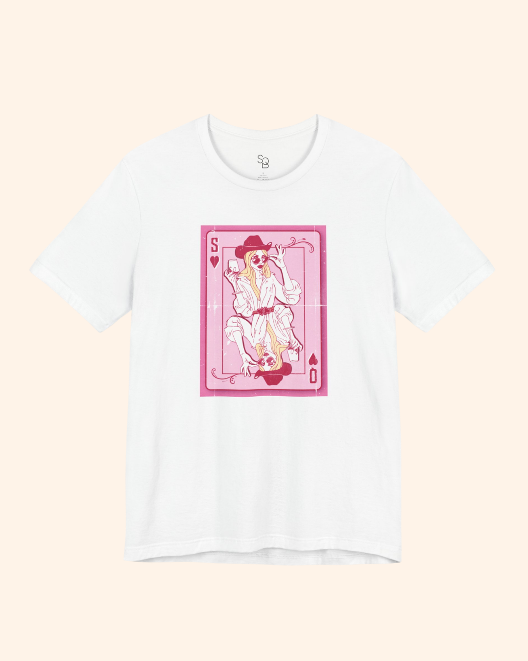 Poker Babe Queen of Hearts Graphic T-Shirt unisex t-shirt product image 5