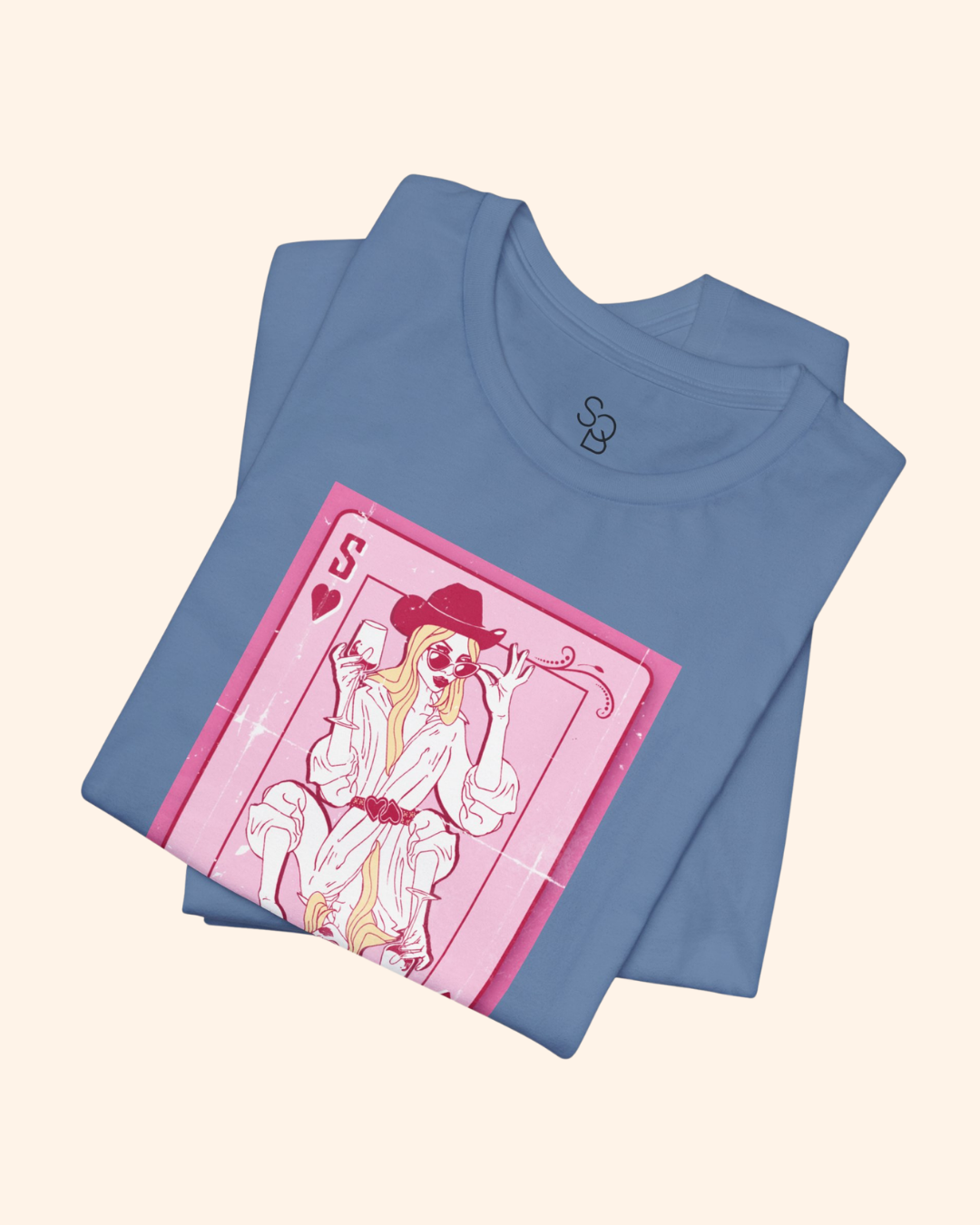 Poker Babe Queen of Hearts Graphic T-Shirt unisex t-shirt product image 9