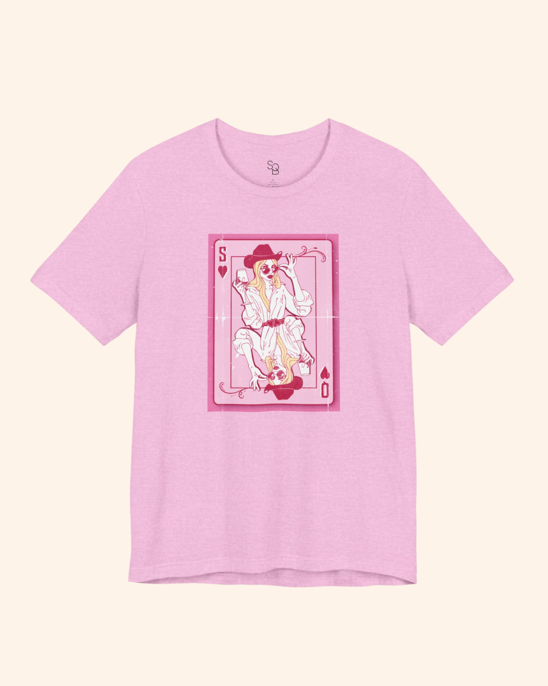Poker Babe Queen of Hearts Graphic T-Shirt unisex t-shirt product image 3