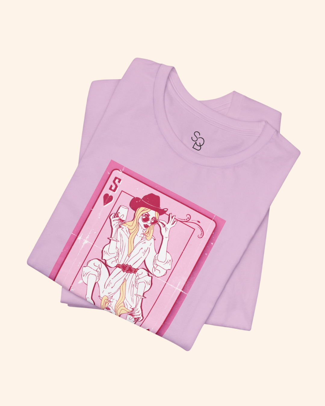 Poker Babe Queen of Hearts Graphic T-Shirt unisex t-shirt product image 13
