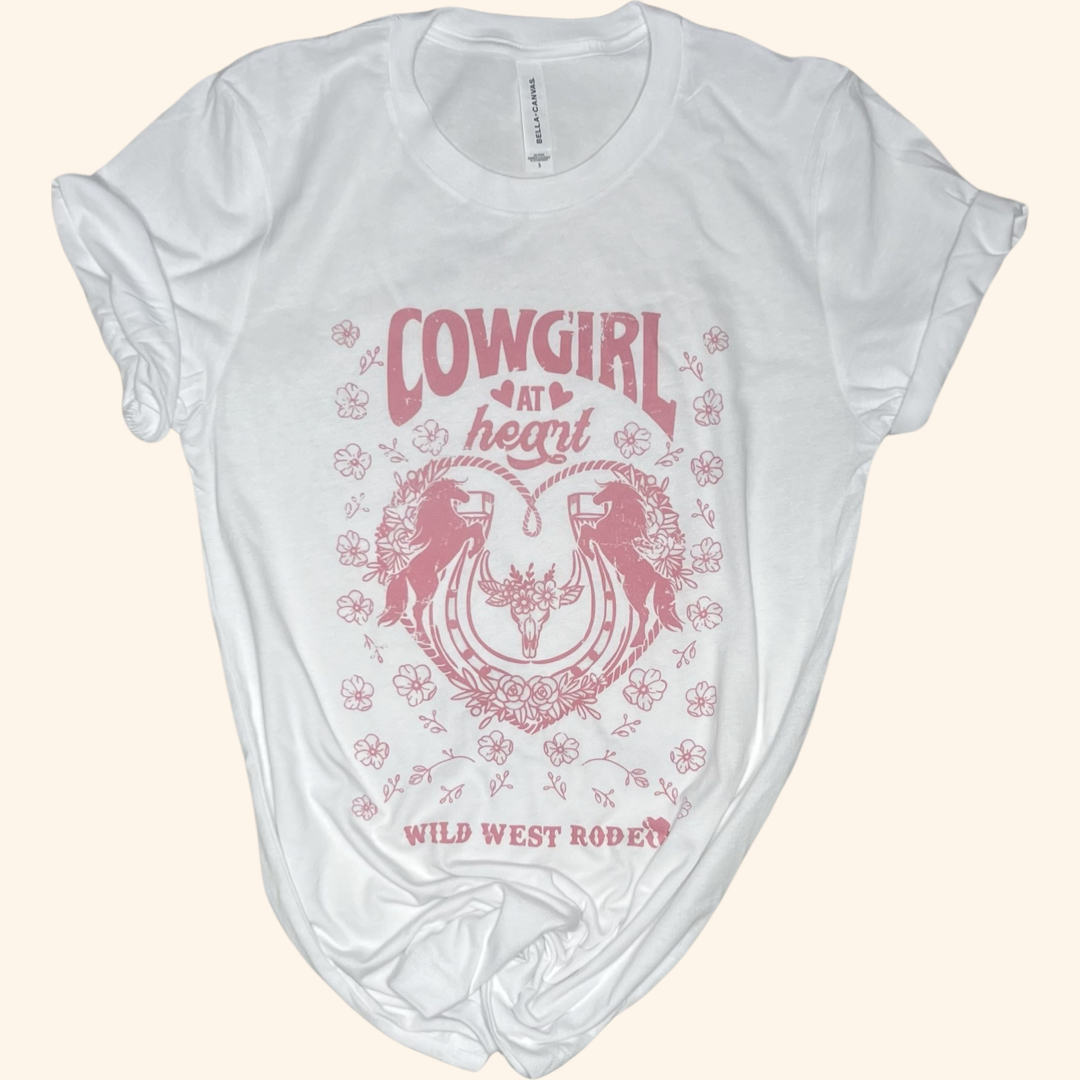 Cowgirl at Heart Graphic T-shirt (Vintage Feel)