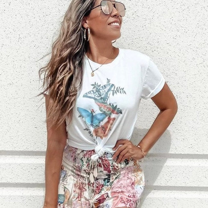 Butterfly Kisses Graphic Tee Shirt ( Vintage Feel )