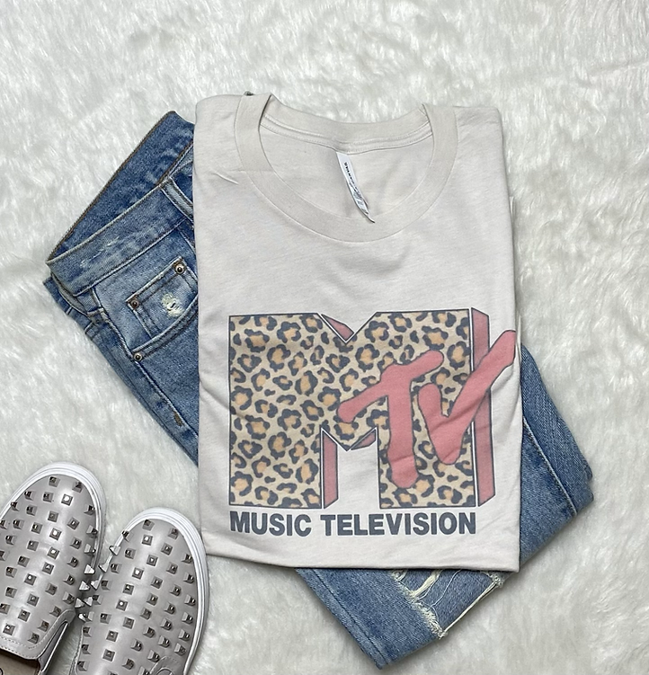 MTV Leopard Tee Shirt Vintage Feel Sassy Queen Boutique Store