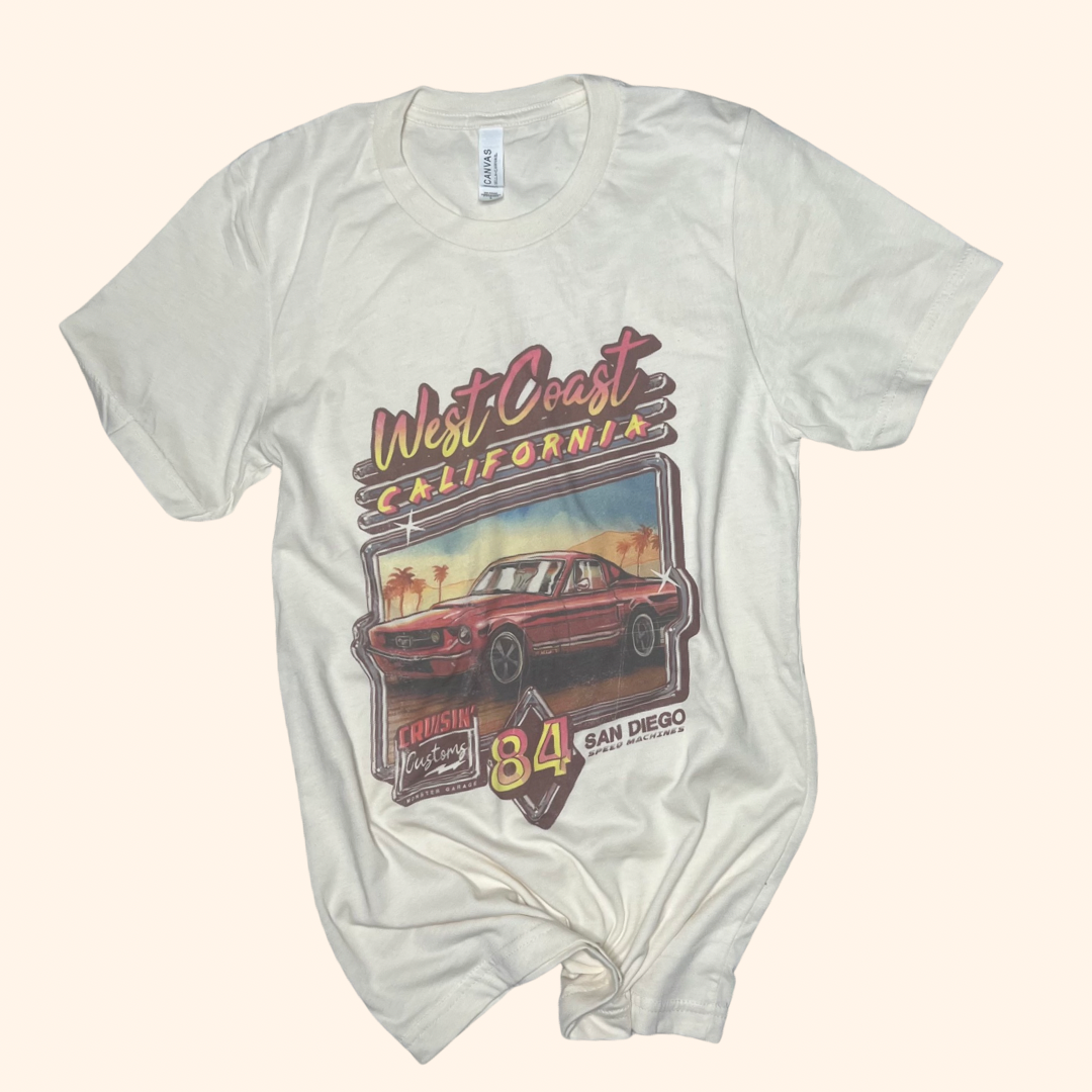 West Coast Graphic T-shirt ( Vintage Feel ) Band Tee