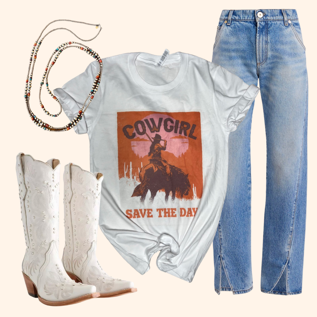 Save the day Cowgirl Graphic T-shirt ( Vintage Feel ) Band Tee
