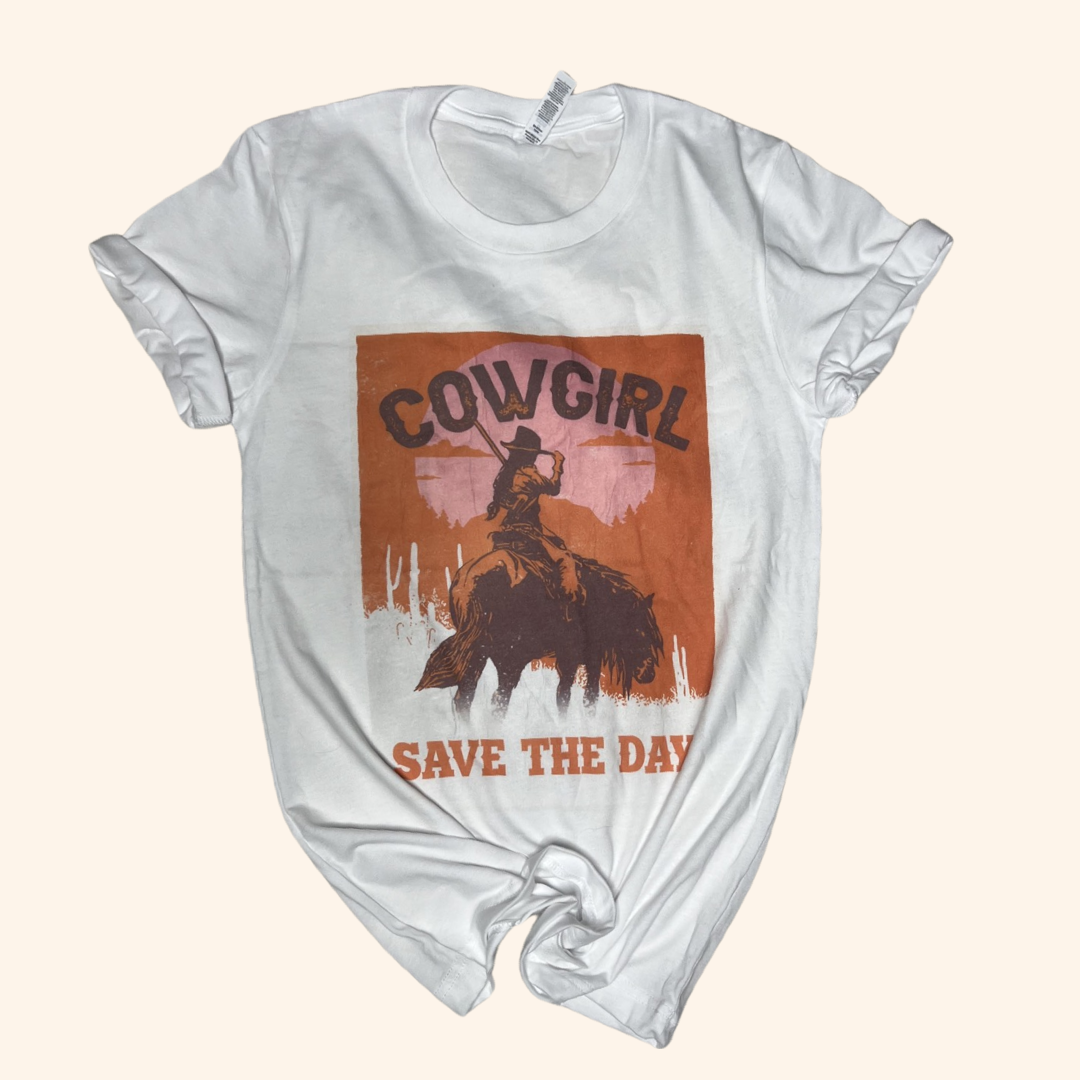 Save the day Cowgirl Graphic T-shirt ( Vintage Feel ) Band Tee