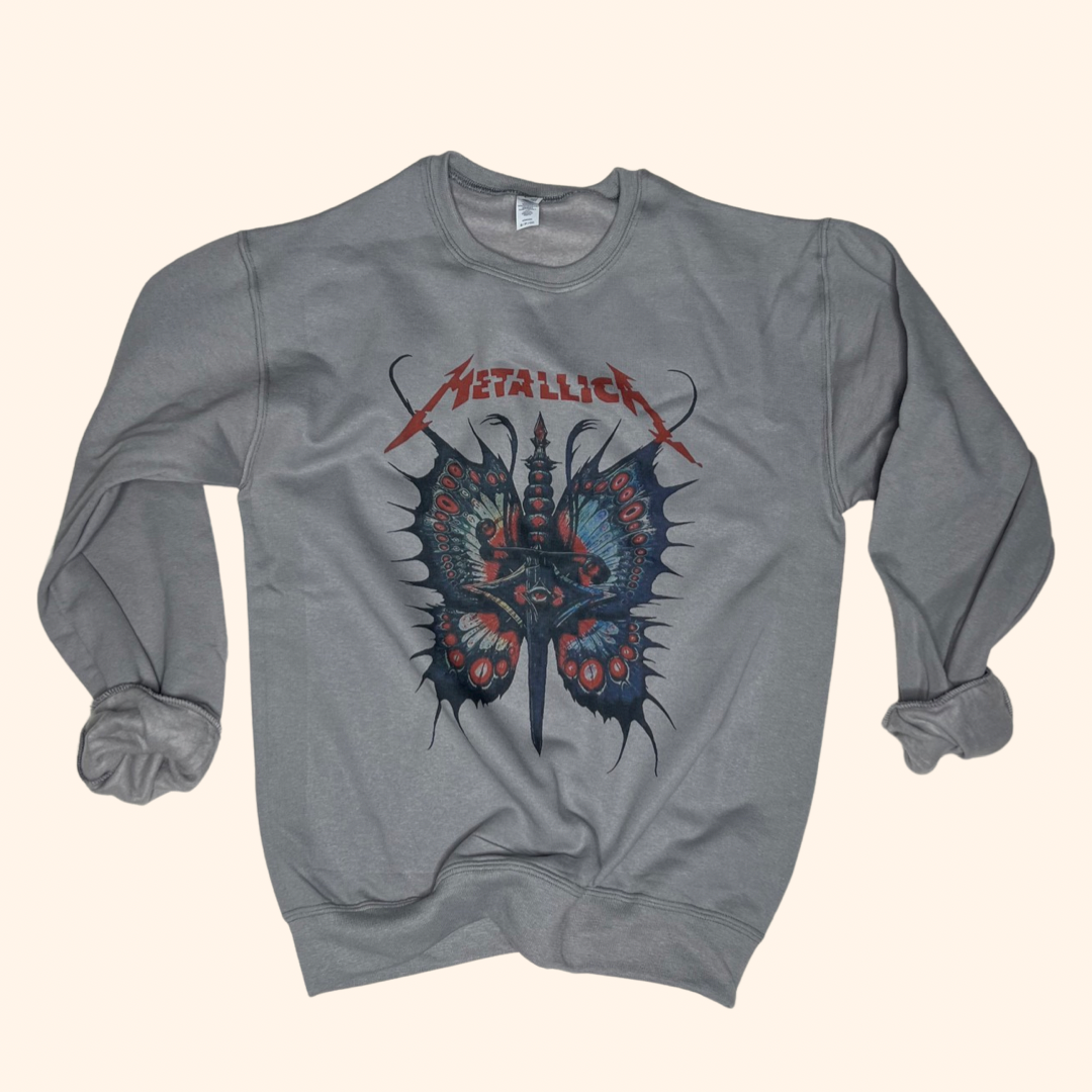 Metallic Butterfly Sweatshirt (Vintage Feel)